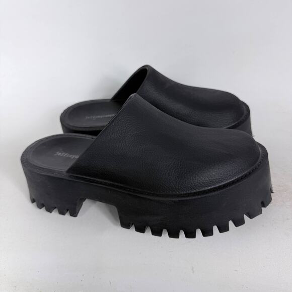 Jeffrey Campbell Clogge Platform Mules Women's 7 Black Leather Slip-On Comfort - Picture 2 of 9